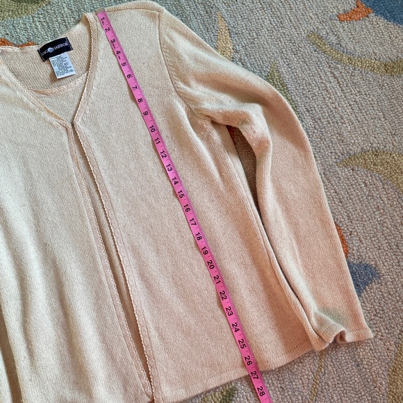 Sag Harbor I Ecru Silk Blend Pullover Two-Fer Sweater - Picture 5 of 16